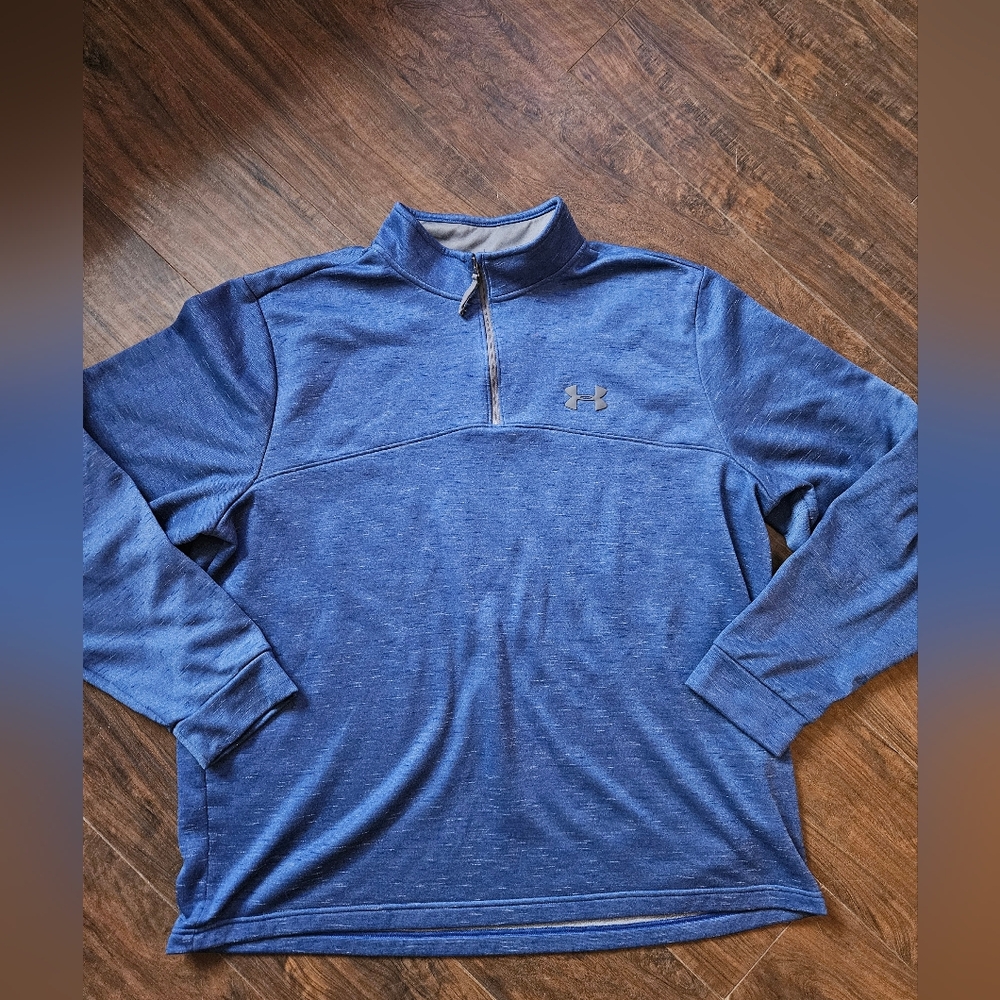Mens Big & Tall Under Armour 1/4 Zip Pullover 3XL Blue.   #29